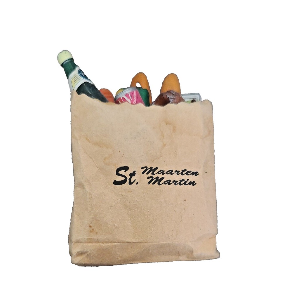 Vintage Sint Martin Netherlands Paper Grocery Bag Refrigerator Magnet